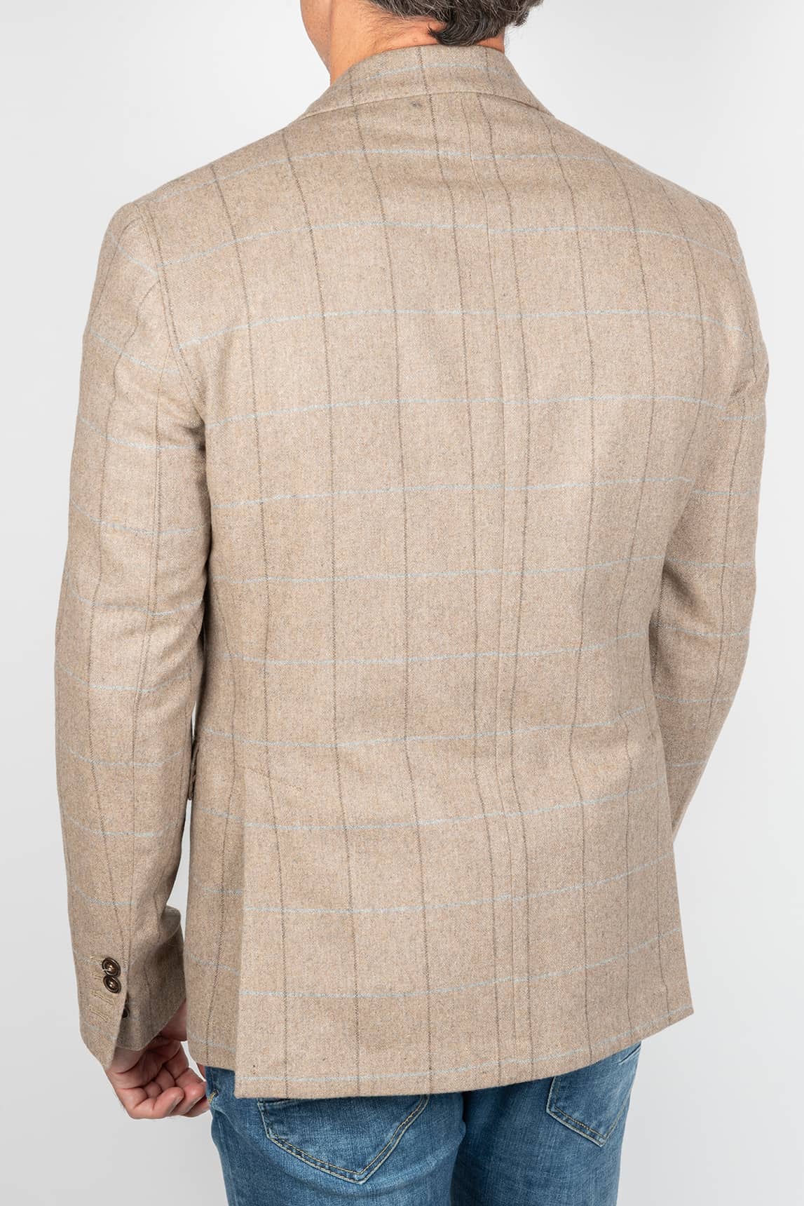 Americana beige con cuadros - Image 2