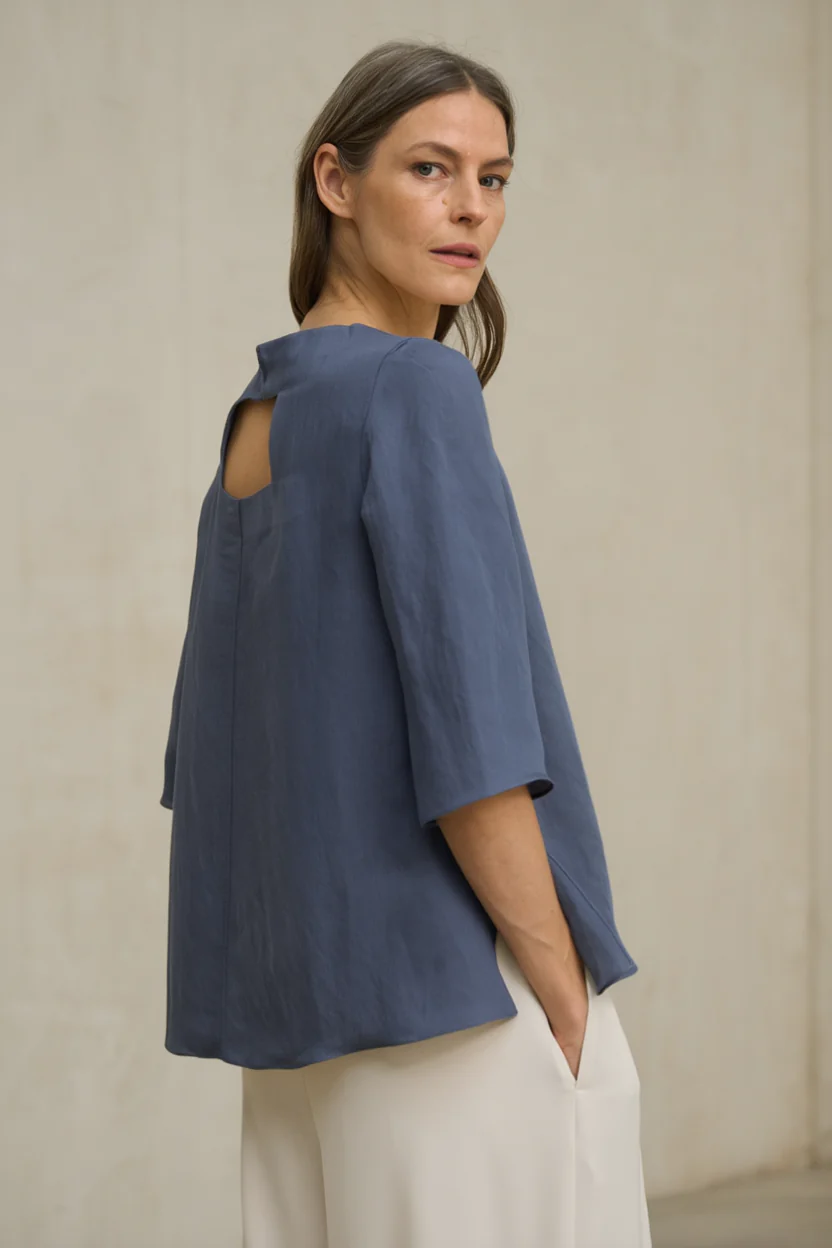 Blusa Yaren azul índigo - Image 3
