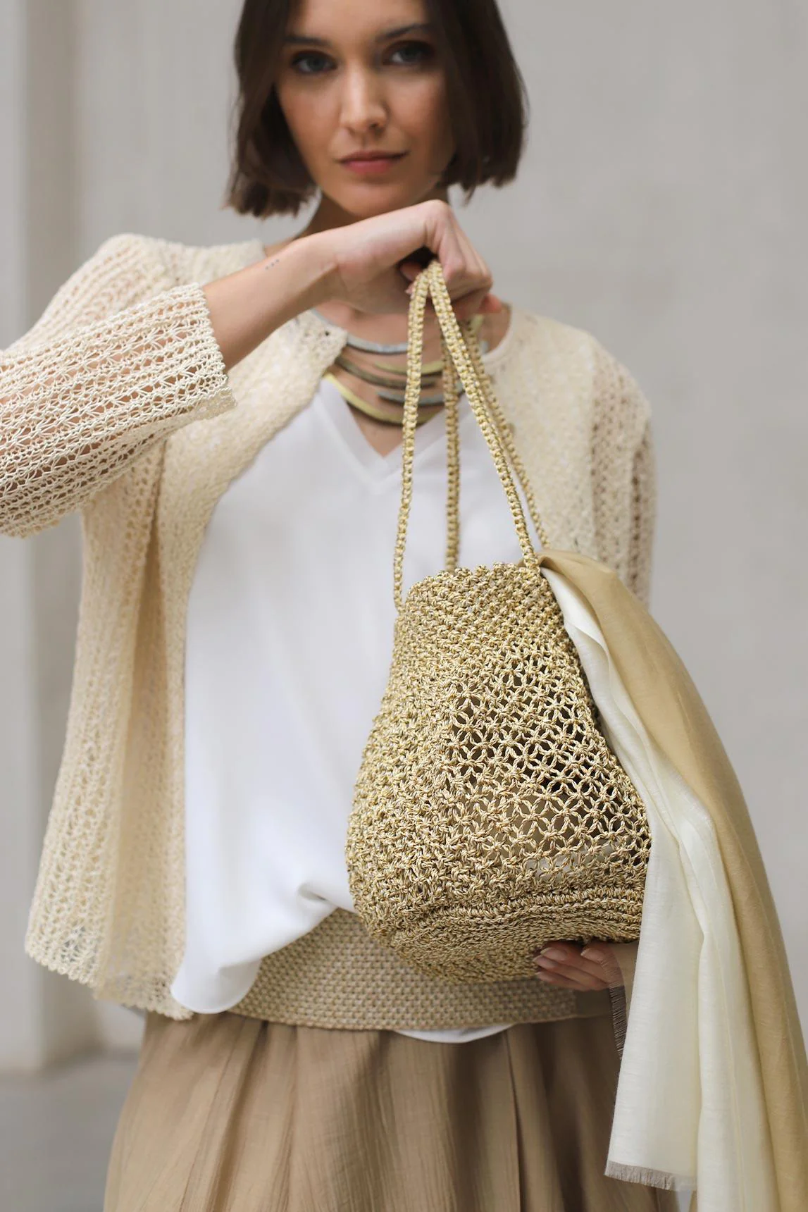 Bolso Maelis malla dorado champagne - Image 3