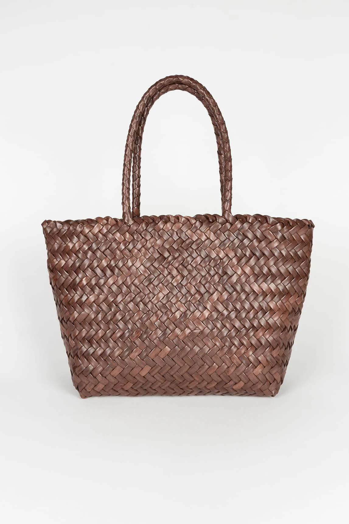 Bolso Sune trenzado de piel marrón