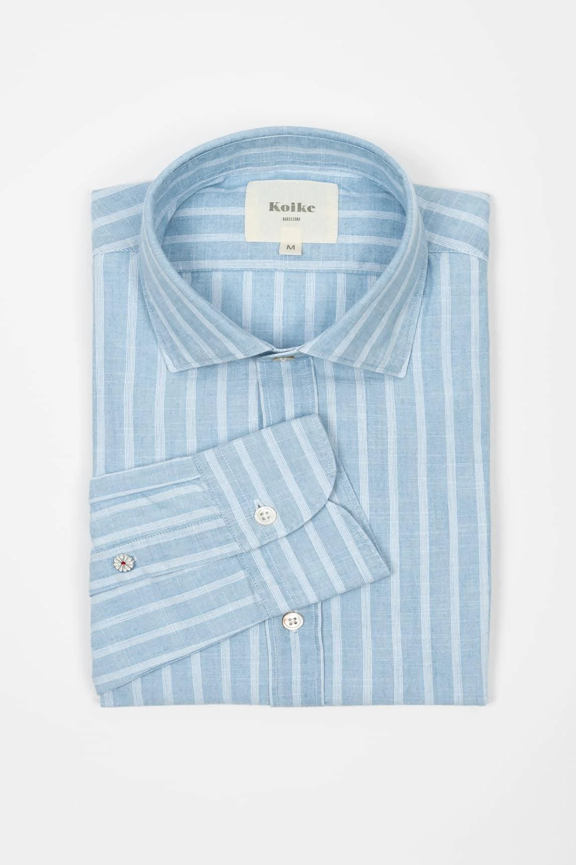 Camisa Koike azul con raya blanca