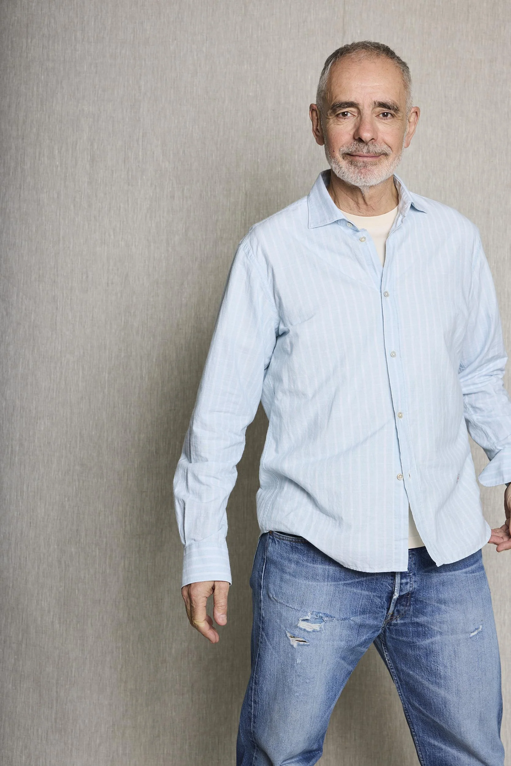 Camisa Koike azul con raya blanca - Image 3