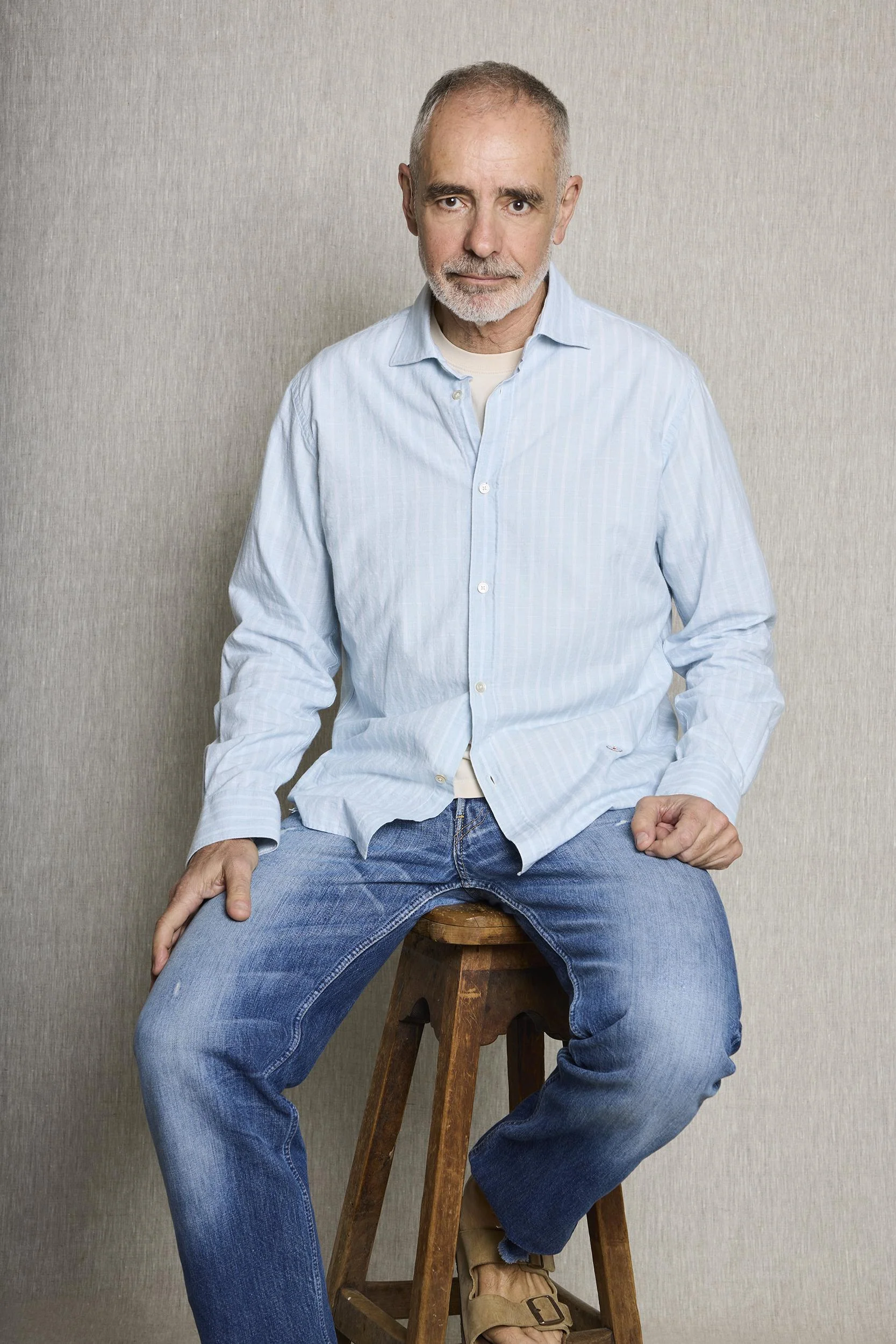 Camisa Koike azul con raya blanca - Image 4