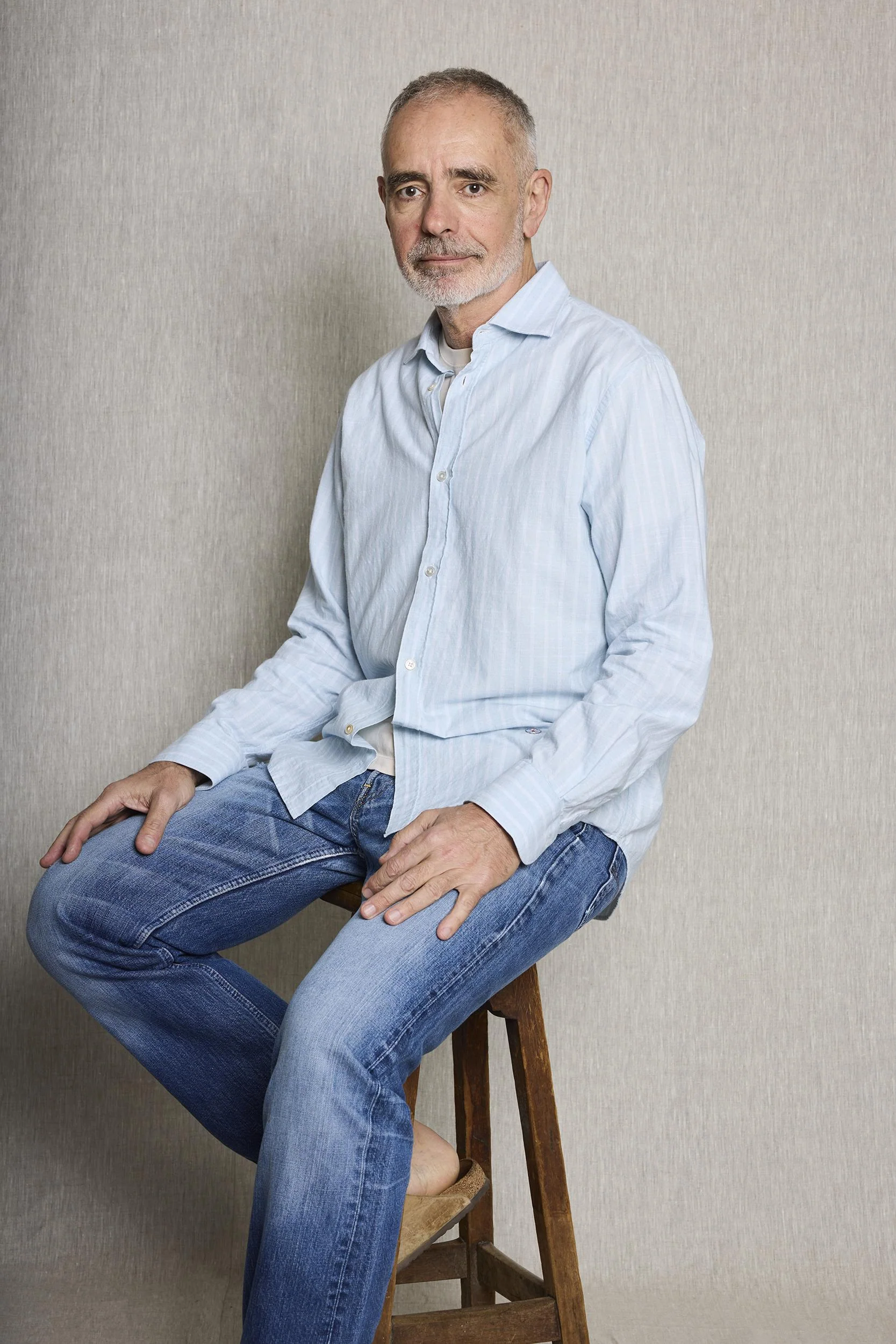 Camisa Koike azul con raya blanca - Image 5