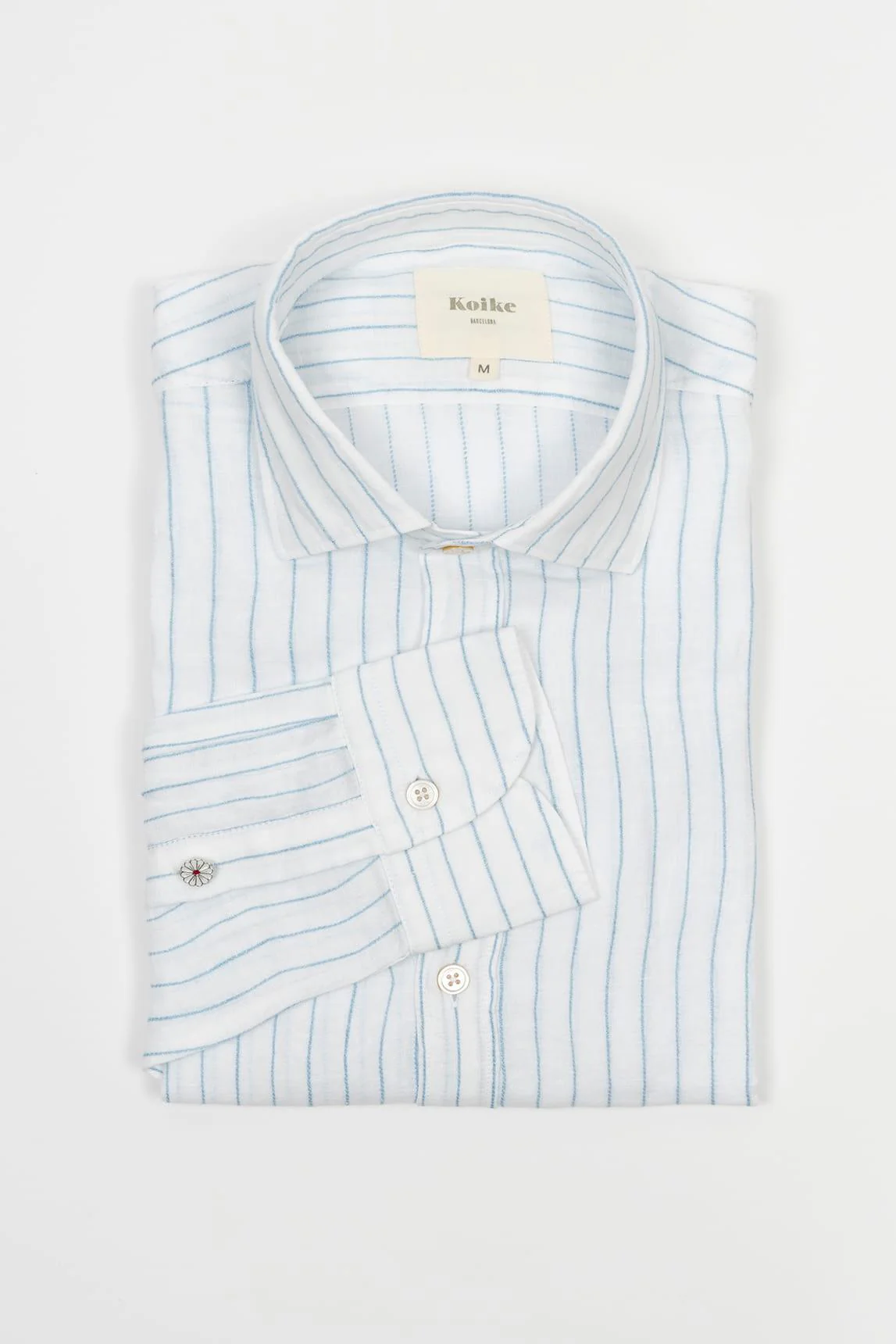 Camisa Koike blanco con raya azul