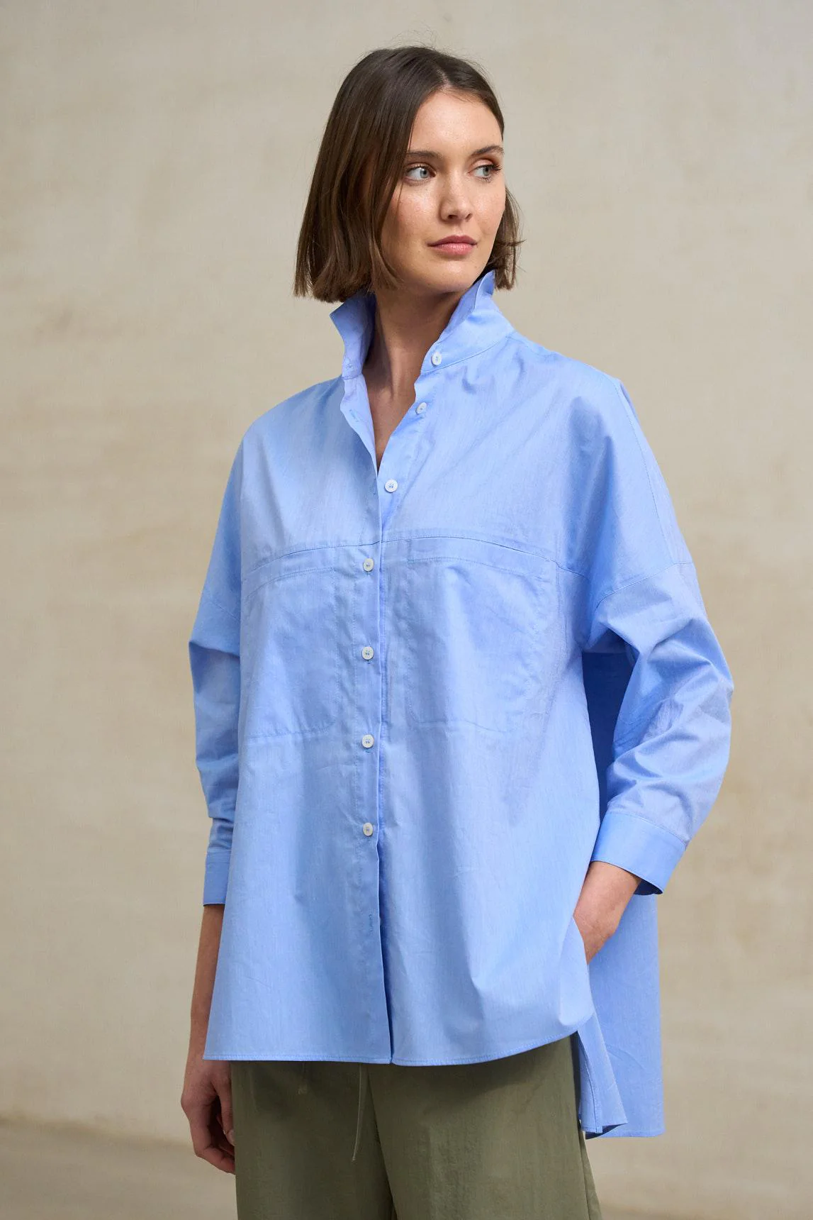 Camisa Seraya azul medio