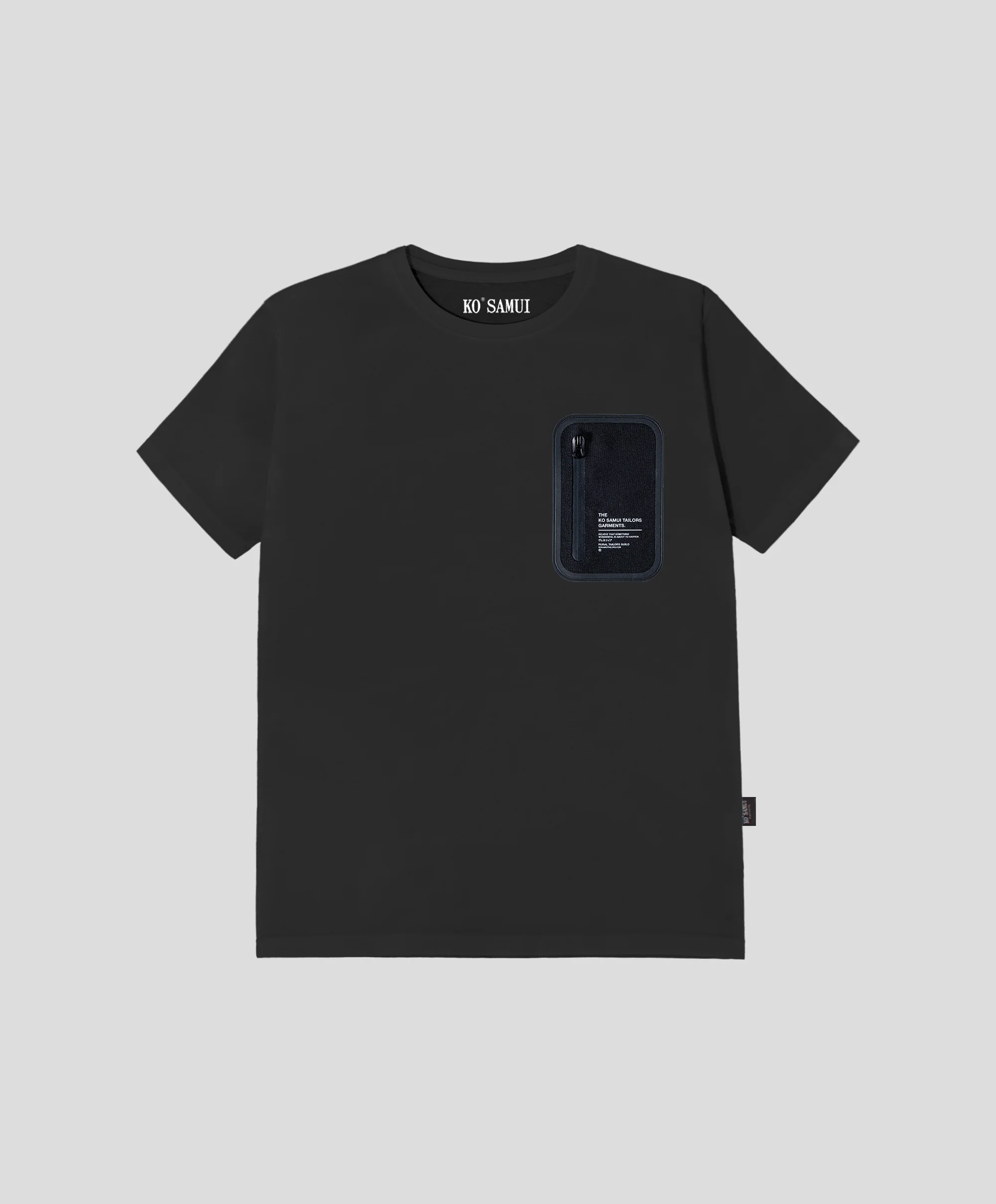 Camiseta Ko Samui negra con bolsillo técnico