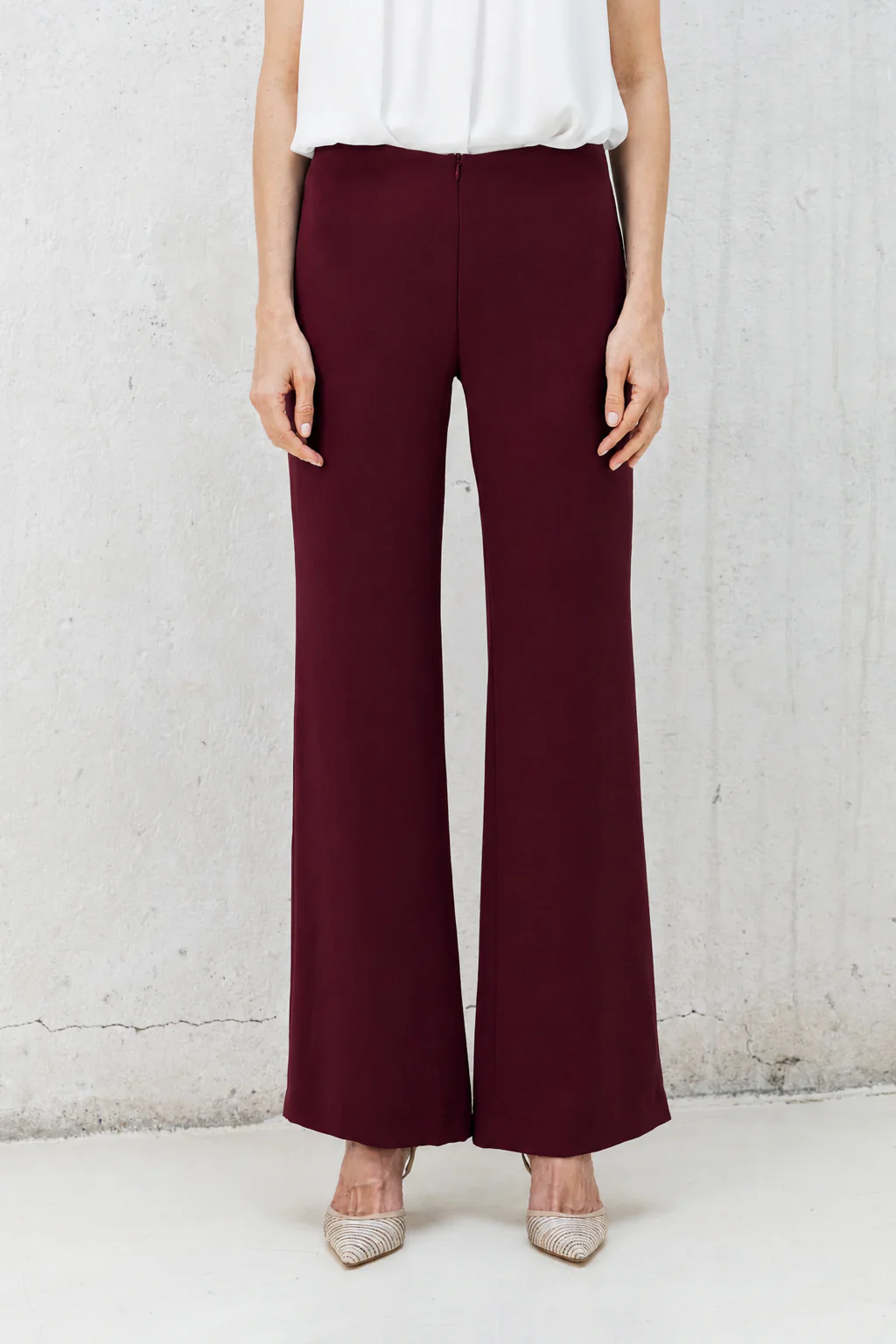 Pantalón Palazzo burdeos