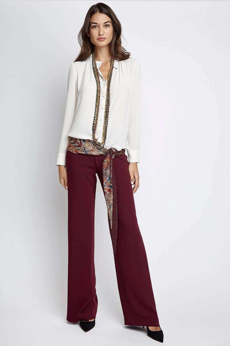 Pantalón Palazzo burdeos - Image 3