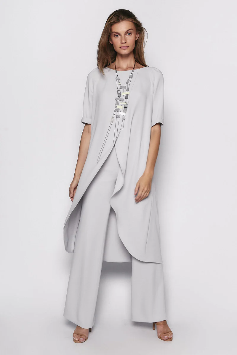 Pantalón palazzo gris perla - Image 6