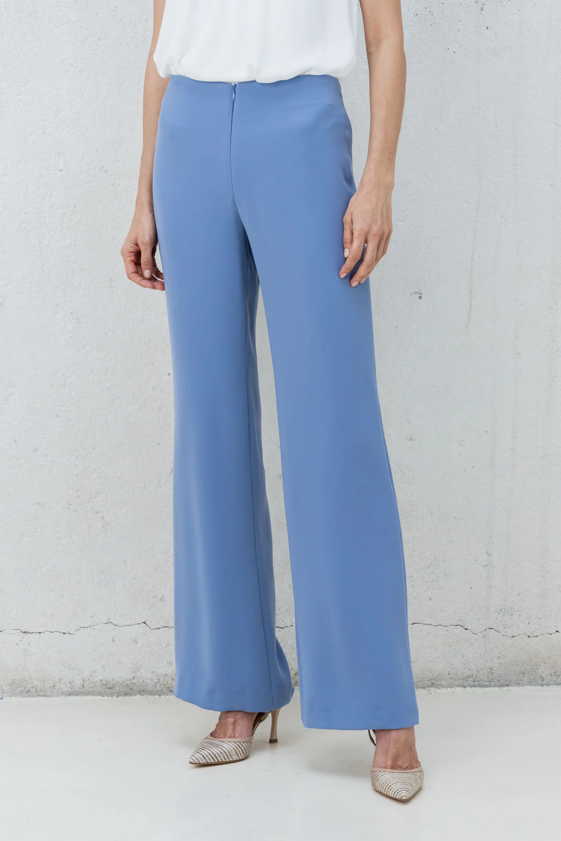 Pantalón palazzo Nepal azul piedra