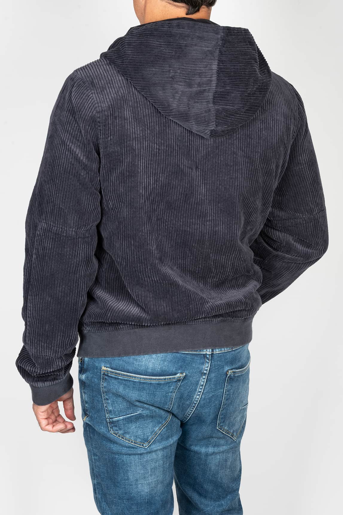 Sudadera Keeling de pana con capucha gris - Image 2