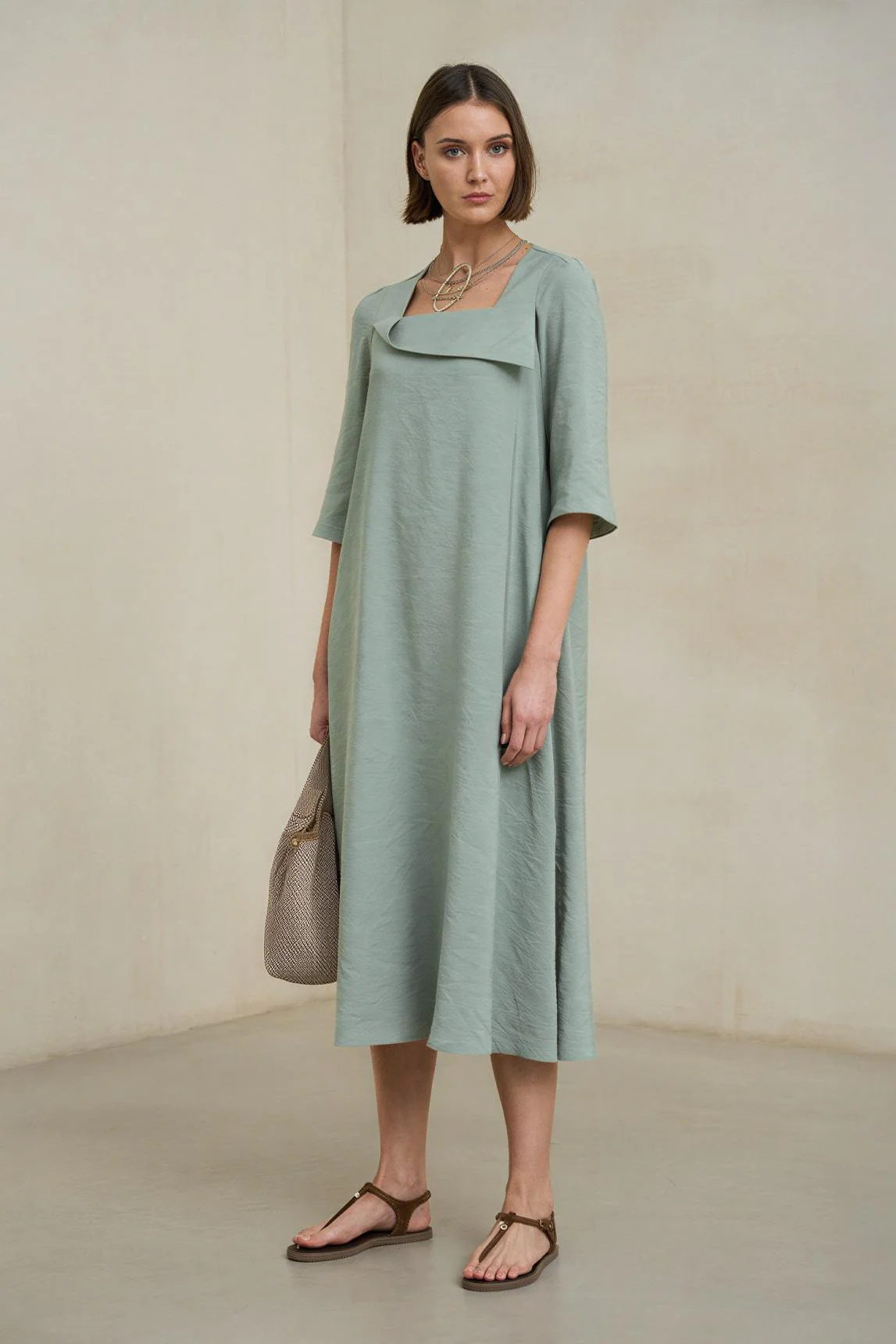 Vestido Lurien azul verdoso