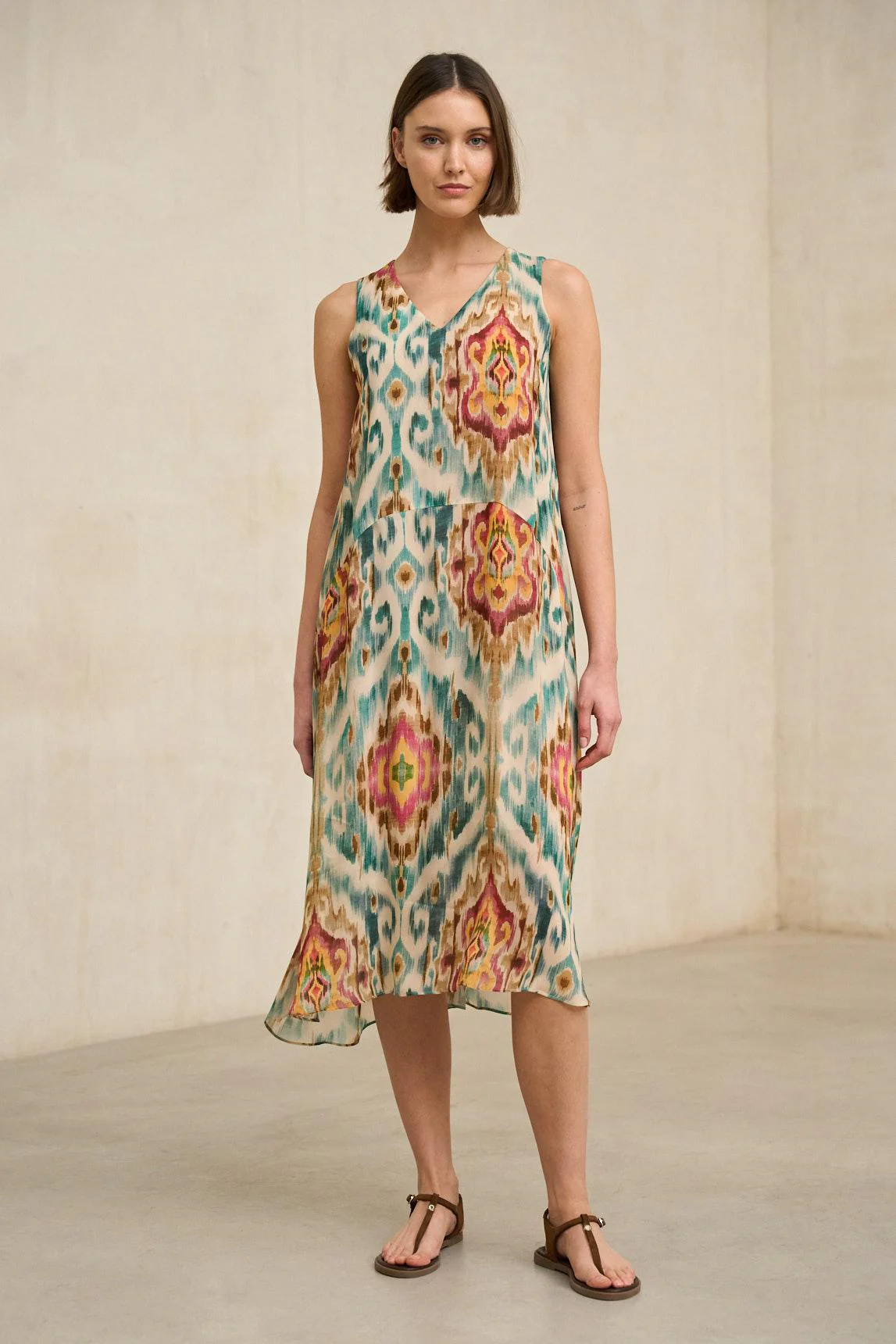 Vestido Naïra estampado ikat
